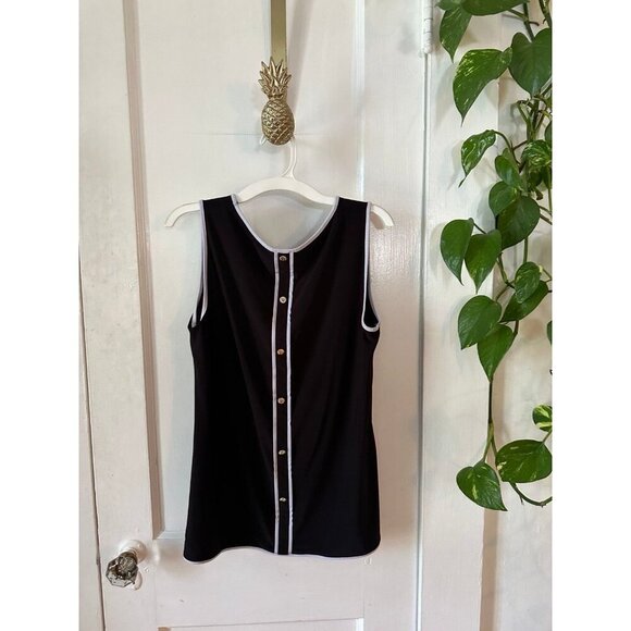Anne Klein women size, medium, black, and white blouse - Picture 1 of 6